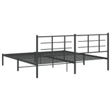 Bed Frame Black Powder-coated steel Double Bed Frame 355567