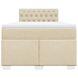 Box Spring Bed with Mattress Cream 120x200 cm Fabric 3285867