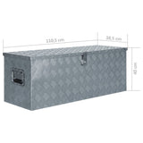 ZNTS Aluminium Box 110.5x38.5x40 cm Silver 142941