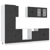 8 Piece Kitchen Cabinet Set Porto Black Engineered Wood 3314812