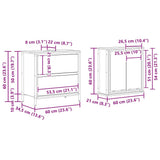 2 Piece Bathroom Furniture Set Smoked Oak Engineered Wood 3328366