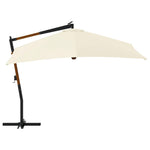 Cantilever Garden Parasol with Wooden Pole 400x300 cm Sand White 318429