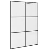 Walk-in Shower Wall with Clear ESG Glass 140x195 cm Black 151027