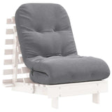 Futon Sofa Bed with Mattress White 60x206x11 cm Solid Wood Pine 846747