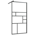 ZNTS Walk-in Shower Wall with Shelf Black 115x195 cm ESG Glass&Aluminium 3185481