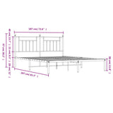 Metal Bed Frame without Mattress with Headboard White 180x200cm 353590