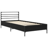 Bed Frame Black Oak 80 x 200 cm Engineered Wood 8009117
