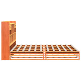 Bookcase Bed without Mattress Wax Brown 200x200 cm Solid Wood Pine 3323973