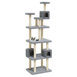 Cat Tree with Sisal Scratching Posts Light Grey 188 cm 171489