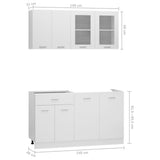 4 Piece Kitchen Cabinet Set Lyon White Engineered Wood 3067655