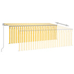Manual Retractable Awning with Blind&LED 4x3m Yellow&White 3069423