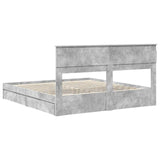 Storage Bed Concrete Grey 200 x 200 cm Engineered Wood 3409890