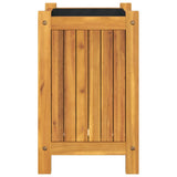 Garden Planter with Liner 31x31x50 cm Solid Wood Acacia 366430