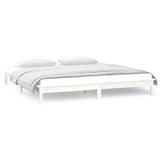 LED Bed Frame without Mattress White 140x200 cm Solid Wood 820607