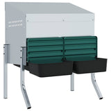 Chicken Nesting Box 2 Compartments with Legs Galvanised Steel 4104903