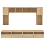 8 Piece TV Wall Cabinet Set with LED Lights Sonoma Oak 3216766