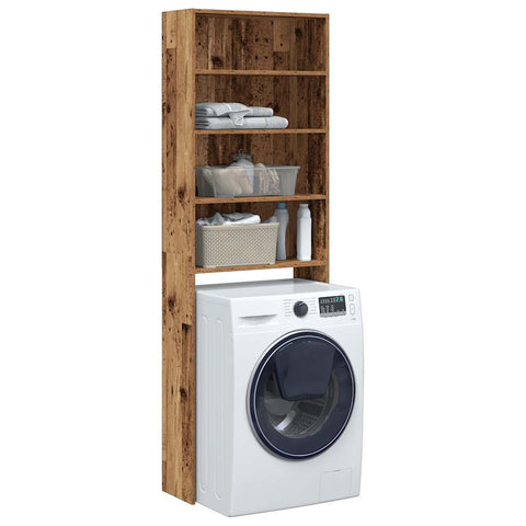 ZNTS Washing Machine Cabinet Old Wood 64x24x190 cm 856643