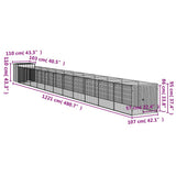 Dog House with Run Anthracite 110x1221x110 cm Galvanised Steel 3189083