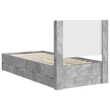 Bed Frame with Storage and Headboard Concrete Grey 90 x 190 cm 3413986