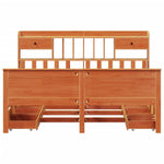 ZNTS Bookcase Bed without Mattress Wax Brown 200x200cm Solid Wood Pine 3308911