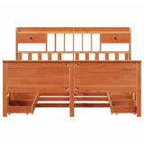 ZNTS Bookcase Bed without Mattress Wax Brown 200x200cm Solid Wood Pine 3308911