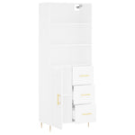 Highboard White 69.5x34x180 cm Engineered Wood 3190005