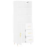 Highboard White 69.5x34x180 cm Engineered Wood 3190005