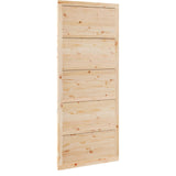 Barn Door Natural 100 x 2.5 x 208 cm Solid Pine Wood 42047135