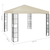 Gazebo with LED String Lights 3x3 m Cream 3070320