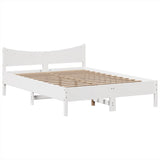 Bed Frame without Mattress White 140x200 cm Solid Wood Pine 3323378
