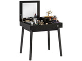 Dressing Table with Flip-up Mirror, Makeup Desk with 2 Drawers, Vanity Table Writing Desk for T3398P344248