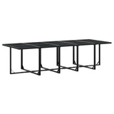11 Piece Garden Dining Set with Cushions Black Poly Rattan 3295026
