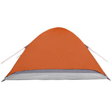 Camping Tent Dome 4-Person Grey and Orange Waterproof 94648