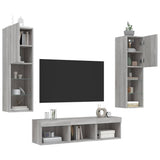 5 Piece TV Wall Units with LED Grey Sonoma Engineered Wood 3216609