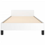 ZNTS Bed Frame without Mattress White 90x190cm Single Faux Leather 349897
