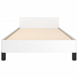 ZNTS Bed Frame without Mattress White 90x190cm Single Faux Leather 349897