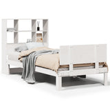 Bookcase Bed without Mattress White 90x190cm Single Solid Wood Pine 3322653