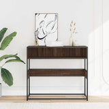 Console Table Brown Oak 90x35x80 cm Engineered Wood 849173