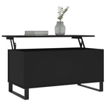 ZNTS Coffee Table Black 90x44.5x45 cm Engineered Wood 830981