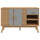 Sideboard OLDEN Grey and Brown 114x43x73.5 cm Solid Wood Pine 358607