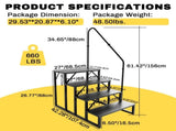 RV Step Stool, 4 Step, Hot Tub Steps with Handrail, Portable Pool, 660Lbs Heavy Duty 30122421