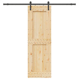 Sliding Door with Hardware Set 70x210 cm Solid Wood Pine 3332706