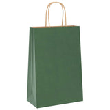 Paper Bags 250 pcs with Handles Green 21x11x31 cm 4101728