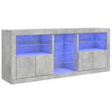 Sideboard with LED Lights Concrete Grey 162x37x67 cm 3209033