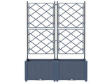 Garden Planter 2 pcs Grey 80 x 40 x 143 cm PP 42002861
