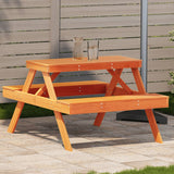 Picnic Table Wax Brown 105x134x75 cm Solid Wood Pine 844649