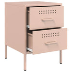 ZNTS Bedside Cabinets 2 pcs Pink 36x39x50.5 cm Steel 842925