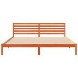 Bed Frame with Headboard Wax Brown 180 x 220 cm Solid Pine Wood 872340