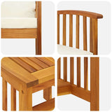 Garden Sofa Set with Cushion 3 pcs Brown Solid acacia wood 4106447