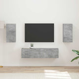 TV Cabinet Set 4 pcs Concrete Grey Engineered Wood 3409153